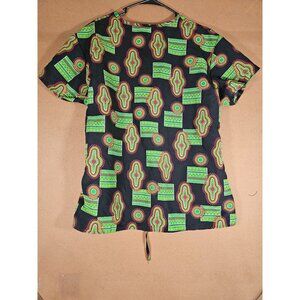 Women's Divine Curves Black Medical Scrub Top Size  1X